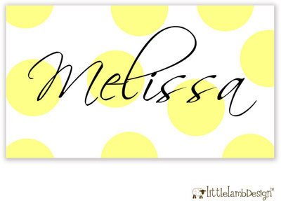Little Lamb Design Gift Stickers - Yellow Dots