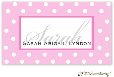 Little Lamb Design Gift Stickers - Pink and White Dots Little Lamb Design Gift Stickers - Pink and White Dots