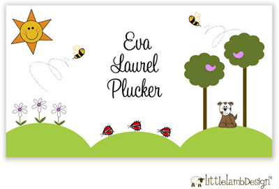 Little Lamb Design Gift Stickers - Garden Scene