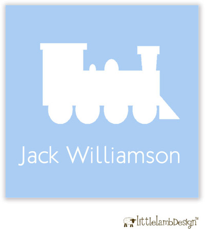 Little Lamb Design Gift Stickers - Blue Train