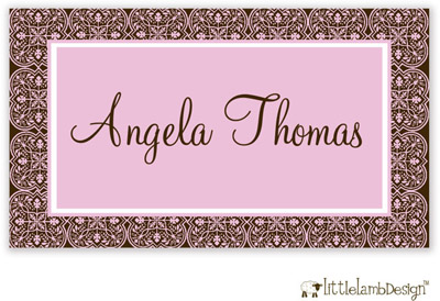Little Lamb Design Gift Stickers - Pink Patterned Border Little Lamb Design Gift Stickers - Pink Patterned Border