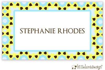 Little Lamb Design Gift Stickers - Blue and Yellow Pattern Little Lamb Design Gift Stickers - Blue and Yellow Pattern