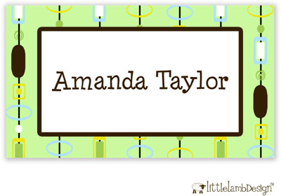 Little Lamb Design Gift Stickers - Green Beaded