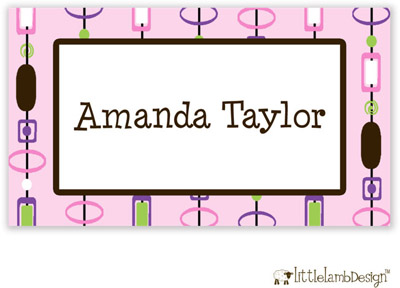 Little Lamb Design Gift Stickers - Pink Beaded