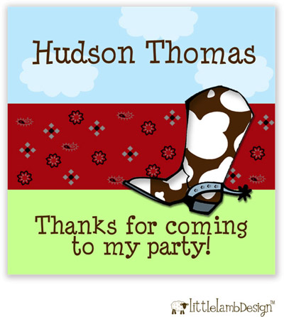 Little Lamb Design Gift Stickers - Cowboy Little Lamb Design Gift Stickers - Cowboy