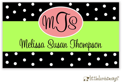 Little Lamb Design Gift Stickers - Black Monogram