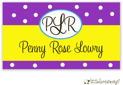 Little Lamb Design Gift Stickers - Purple Monogram