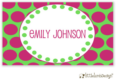 Little Lamb Design Gift Stickers - Pink and Green Fun Dots Little Lamb Design Gift Stickers - Pink and Green Fun Dots