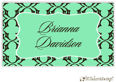 Little Lamb Design Gift Stickers - Elegant Green Pattern