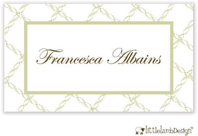 Little Lamb Design Gift Stickers - Elegant White Braid
