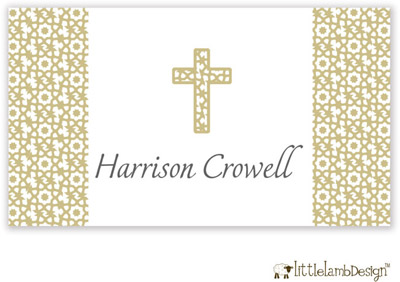 Little Lamb Design Gift Stickers - Beige Cross Little Lamb Design Gift Stickers - Beige Cross
