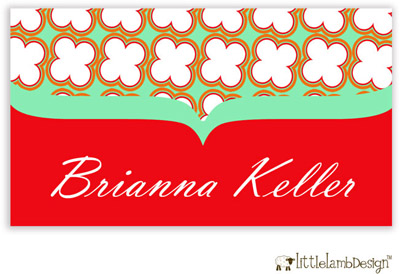 Little Lamb Design Gift Stickers - Funky Red and Green