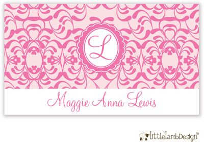Little Lamb Design Gift Stickers - Pink Vine