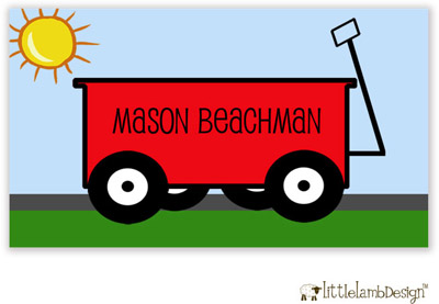 Little Lamb Design Gift Stickers - Wagon