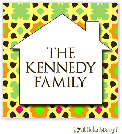 Little Lamb Design Gift Stickers - Colorful House