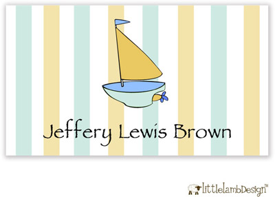 Little Lamb Design Gift Stickers - Sailboat