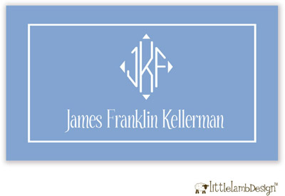 Little Lamb Design Gift Stickers - Blue Monogram