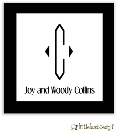 Little Lamb Design Gift Stickers - Elegant Initial