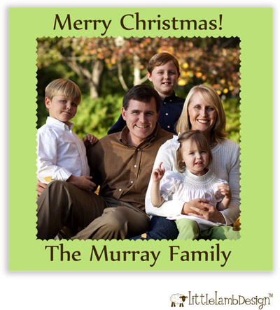 Little Lamb Design Gift Stickers - Green Border Photo