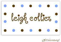 Little Lamb Design Gift Stickers - Blue Dotted Border