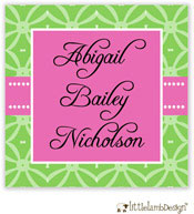 Little Lamb Design Gift Stickers - Fun Green Background