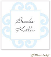 Little Lamb Design Gift Stickers - Elegant Blue Frame