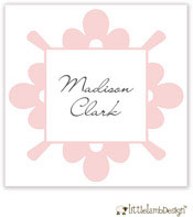Little Lamb Design Gift Stickers - Elegant Pink Frame