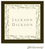 Little Lamb Design Gift Stickers - Elegant Brown Frame