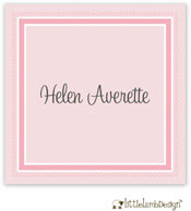 Little Lamb Design Gift Stickers - Elegant Pink Border
