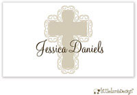 Little Lamb Design Gift Stickers - Beige Cross