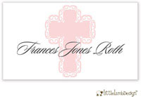 Little Lamb Design Gift Stickers - Pink Cross