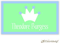 Little Lamb Design Gift Stickers - Blue and Green Crown