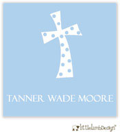 Little Lamb Design Gift Stickers - Blue Cross