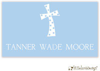 Little Lamb Design Gift Stickers - Blue Cross