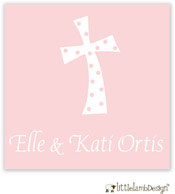 Little Lamb Design Gift Stickers - Pink Cross