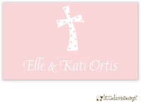 Little Lamb Design Gift Stickers - Pink Cross