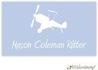 Little Lamb Design Gift Stickers - Blue Airplane