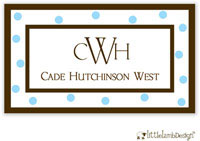 Little Lamb Design Gift Stickers - Blue Dot Border