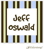 Little Lamb Design Gift Stickers - Striped