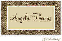 Little Lamb Design Gift Stickers - Beige Patterned Border