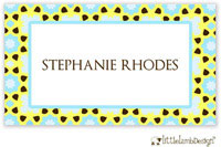 Little Lamb Design Gift Stickers - Blue and Yellow Pattern