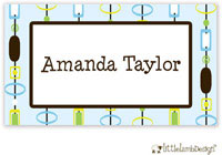 Little Lamb Design Gift Stickers - Blue Beaded