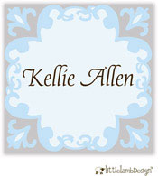 Little Lamb Design Gift Stickers - Elegant Blue