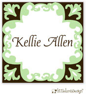 Little Lamb Design Gift Stickers - Elegant Green