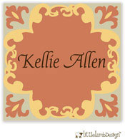 Little Lamb Design Gift Stickers - Elegant Orange