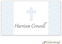 Little Lamb Design Gift Stickers - Blue Cross