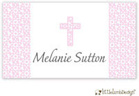 Little Lamb Design Gift Stickers - Pink Cross