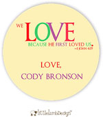 Little Lamb Design Gift Stickers - Love