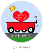 Little Lamb Design Gift Stickers - Wagon