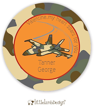 Little Lamb Design Gift Stickers - Camouflage Airplane